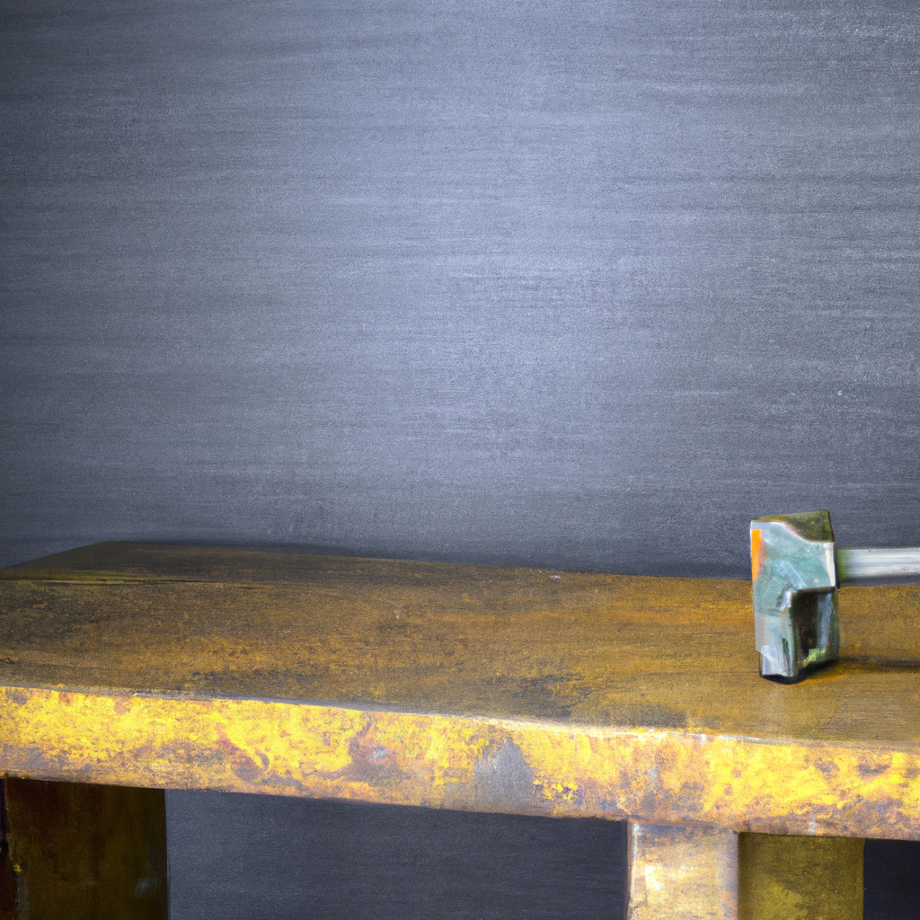 Workbench with vintage tools for furniture restoration
